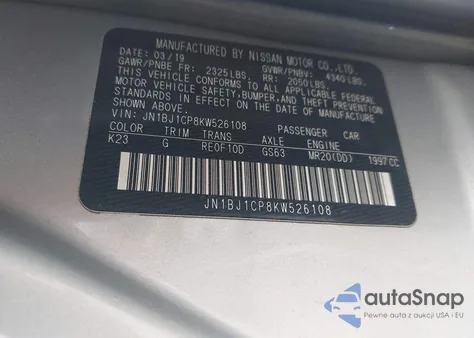 2019 Nissan Rogue Sport S из США, поврежденный, VIN JN1BJ1CP8KW526108